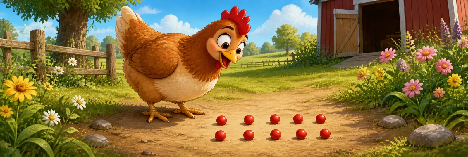 Illustration for Hen Counts Ten