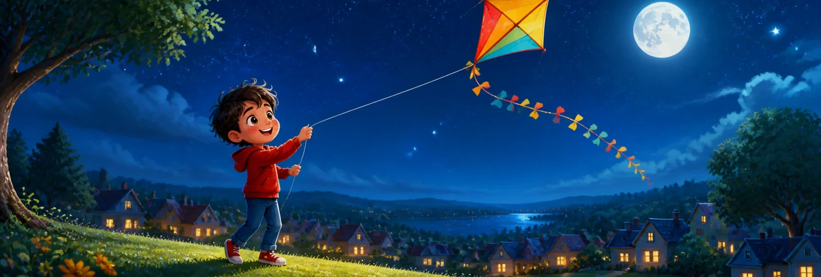 Illustration for Kite at Night